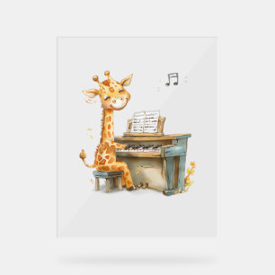 Ein Niedliches Baby Giraffe spielt Gitarre Acrylschild