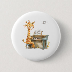 Ein Niedliches Baby Giraffe spielt Gitarre Button