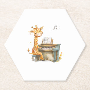 Ein Niedliches Baby Giraffe spielt Gitarre Untersetzer