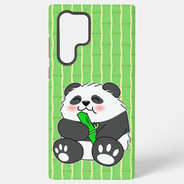 Ein Niedliches Baby Panda, das Bamboo Stalk isst Samsung Galaxy Hülle (Rückseite)