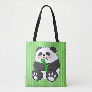 Ein Niedliches Baby Panda, das Bamboo Stalk isst Tasche