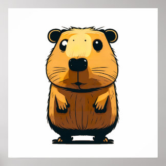 Ein Niedliches Capybara stehend nach oben und nach Poster