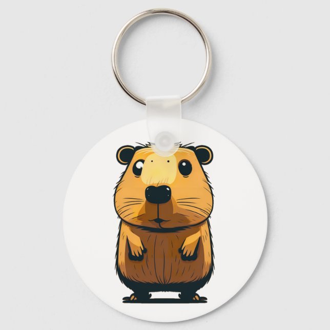Ein Niedliches Capybara stehend nach oben und nach Schlüsselanhänger (Vorderseite)