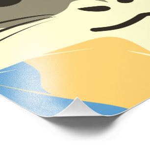 Ein Niedliches Cartoon Tier mit mehrfarbigem Scarf Fotodruck