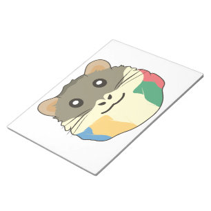 Ein Niedliches Cartoon Tier mit mehrfarbigem Scarf Notizblock