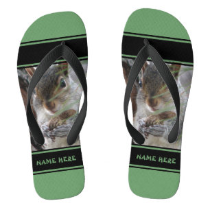 Ein niedliches Eichhörnchen mit Flip Flops