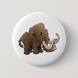 Ein niedliches freundliches wolliges Mammut Button