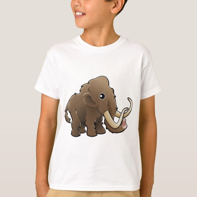 Ein niedliches freundliches wolliges Mammut T-Shirt (Vorderseite)
