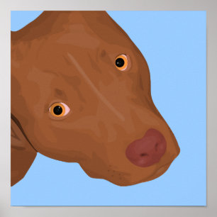 Ein niedliches Gruben-Stier-Porträt heraus Poster