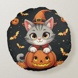 ein niedliches Halloween-Kissen. Rundes Kissen