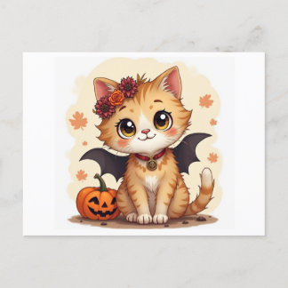 ein niedliches Kartengeschenk für Halloween Feiertagspostkarte