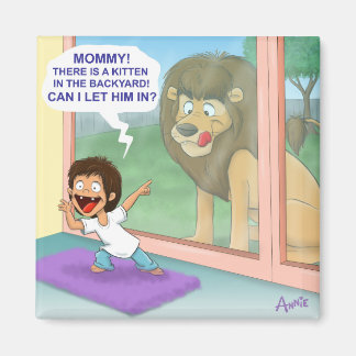 Ein niedliches Kätzchen im Hinterhof Magnet