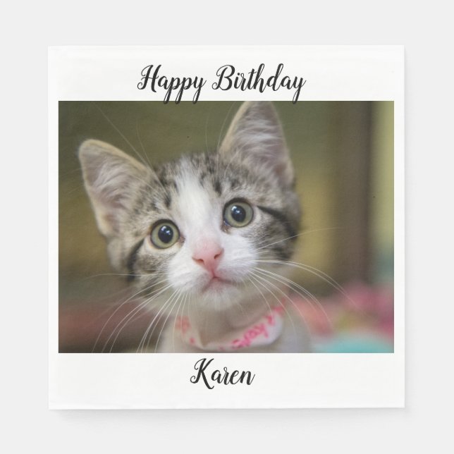 Ein niedliches Kätzchen mit grünen Augen Serviette (Vorderseite)