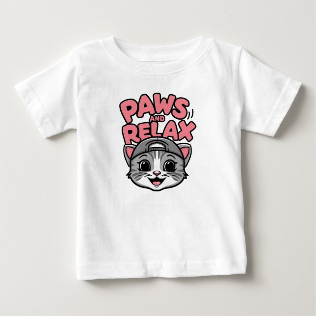 ein niedliches Katzengesicht Baby T-shirt (Vorderseite)