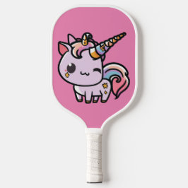 Ein niedliches Kawaii-Einhorn Pickleball Schläger