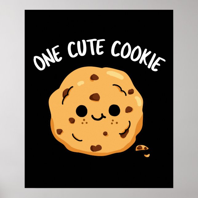 Ein Niedliches Keks Funny Food Puff Dark BG Poster (Vorne)