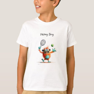 Ein niedliches Monster beim Tennisspielen T-Shirt