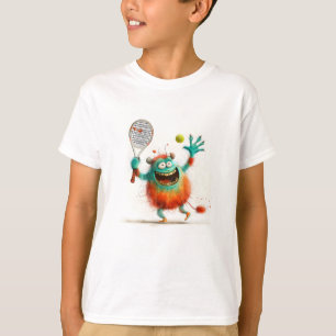 Ein niedliches Monster beim Tennisspielen T-Shirt