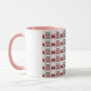 Ein Niedliches Ostersonniges rosa Herz mit Korb & Tasse