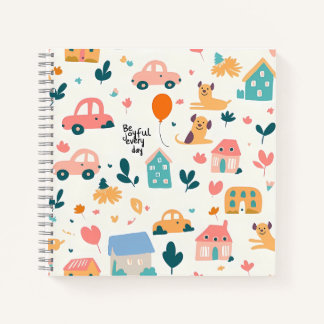 Ein Niedliches SpiralNotebook mit kleinen Cartoon Notizbuch