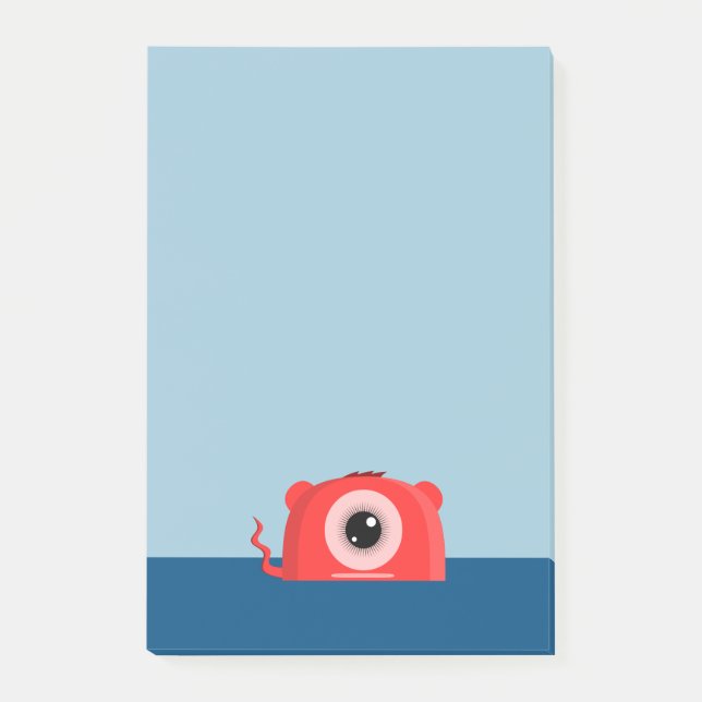 Ein Niedliches und freundliches Zyklops-Monster Post-it Klebezettel (Vorderseite)