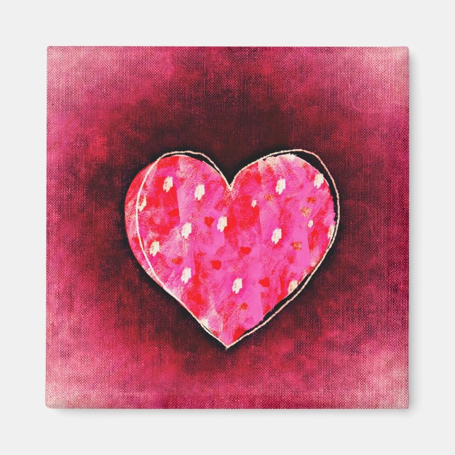Ein Niedliches, von Hand gezogenes rosa Herz auf e Magnet (Vorne)