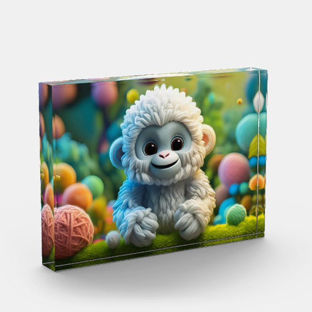 Ein niedliches Yeti aus Garn Fotoblock (Links)