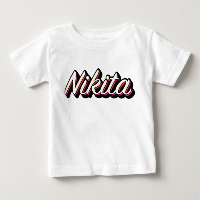 Ein NIKITA Namenslogoentwurf Baby T-shirt (Vorderseite)