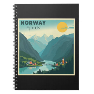 Ein nostalgisches Classic Travel Poster - Norwegen Notizblock