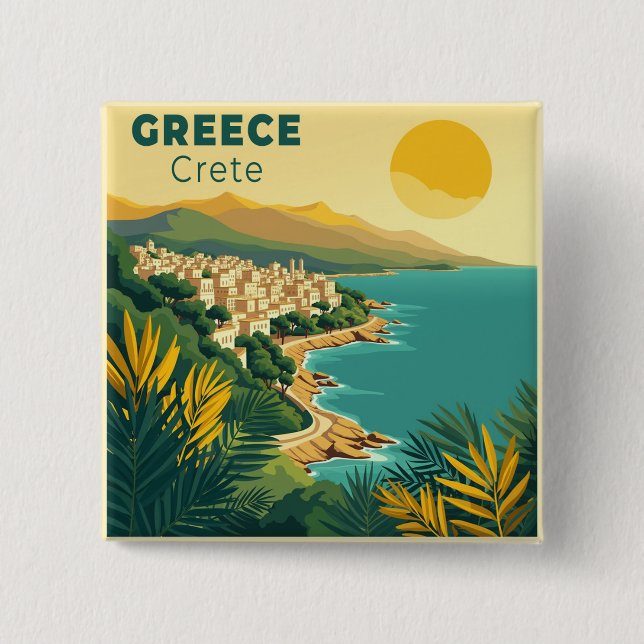 Ein nostalgisches klassisches Reiseplakat – Griech Button (Vorderseite)