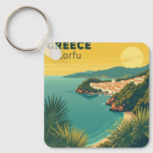 Ein nostalgisches klassisches Reiseplakat – Griech Schlüsselanhänger