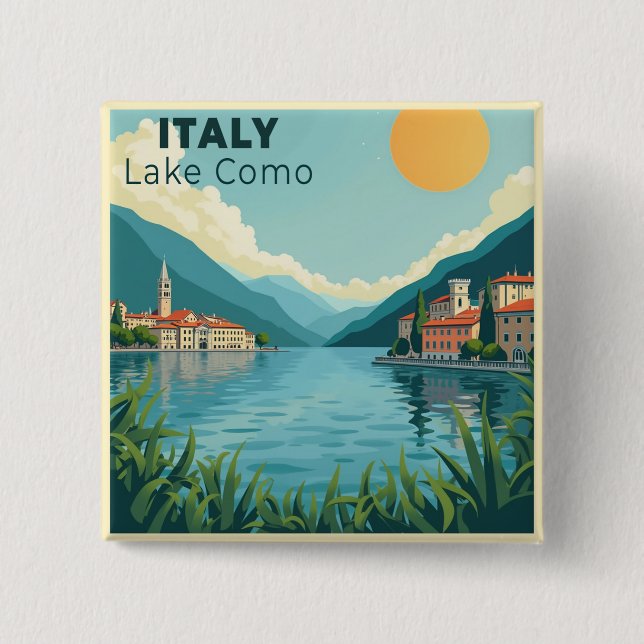 Ein nostalgisches klassisches Reiseplakat – Italie Button (Vorderseite)