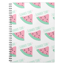 Ein Notebook mit Inschrift und Wassermelone