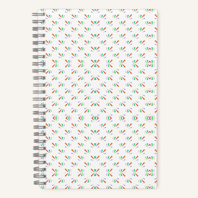 Ein Notizbuch mit Spiralbindung hat einen weißen  (Vorderseite)