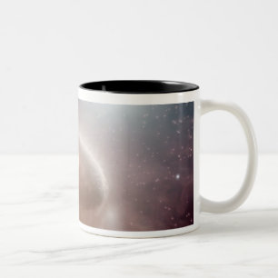 Ein O-Stern gerade hinter einem jungen, cooleren Zweifarbige Tasse