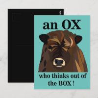 Ein Ochse, der aus der Schachtel denkt