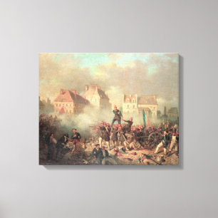 Ein Offizier, der den Auftrag zum Feuer erteilt Leinwanddruck
