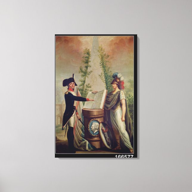 Ein Offizier der Nationalgarde, der einen Eid schw Leinwanddruck (Vorderseite)