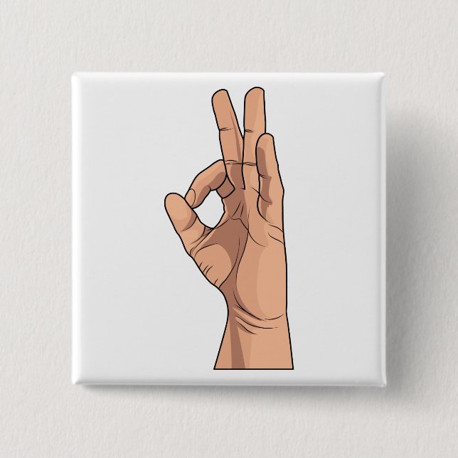 EIN OKAY~ Handzeichen und -gesten ein-okay Button (Vorderseite)