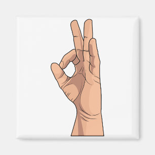 EIN OKAY~ Handzeichen und -gesten ein-okay Magnet