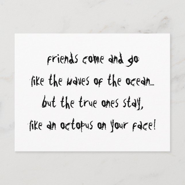 "Ein Oktopus auf deinem Gesicht" Postkarte (Vorderseite)