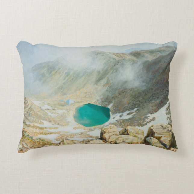 Ein Ölgemälde auf Leinwand des höchsten Gipfels in Dekokissen (Vorderseite)
