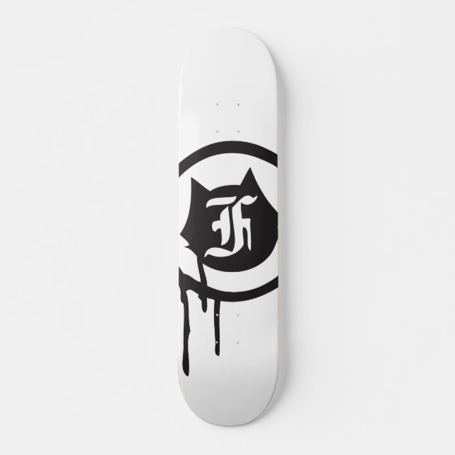 ein onefelix Entwurf "Tropfen-Katzenlogo" Skateboard (Vorne)