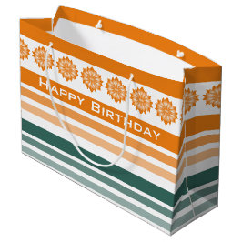 Ein Orange Happy Birthday Große Geschenktüte