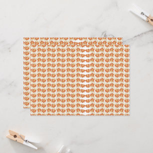 ein orange-weißes Muster auf weißem Hintergrund Einladung