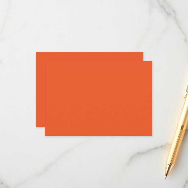 ein orangefarbener Hintergrund Begleitkarte (Vorderseite/Rückseite Beispiel)