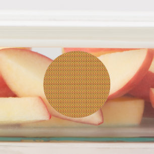 Ein orangefarbenes, gelbes und braunes symmetrisch etiketten