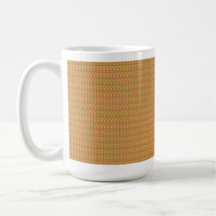 Ein orangefarbenes, gelbes und braunes symmetrisch kaffeetasse
