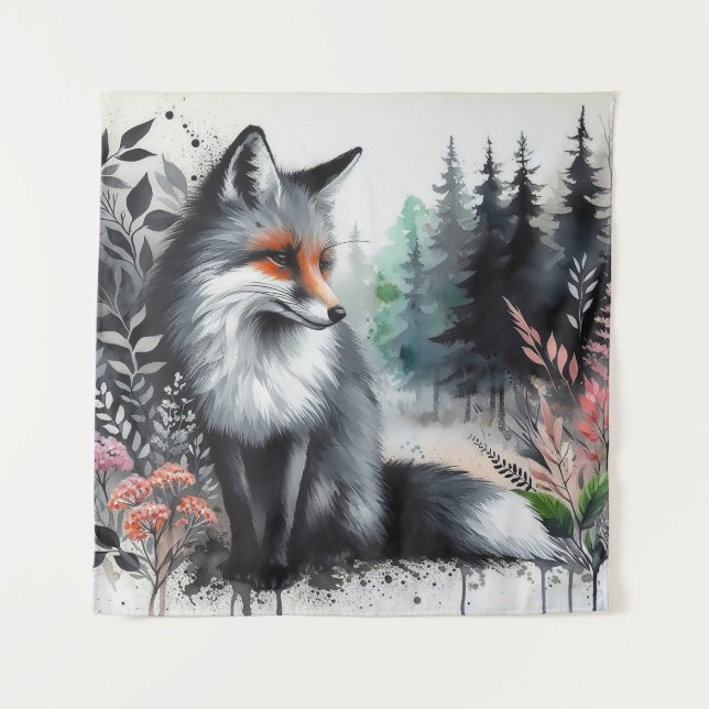 Ein Orangenhahn Wandteppich (Vorderseite)