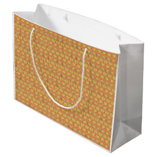 Ein oranges, gelbes und braunes symmetrisches Must Große Geschenktüte